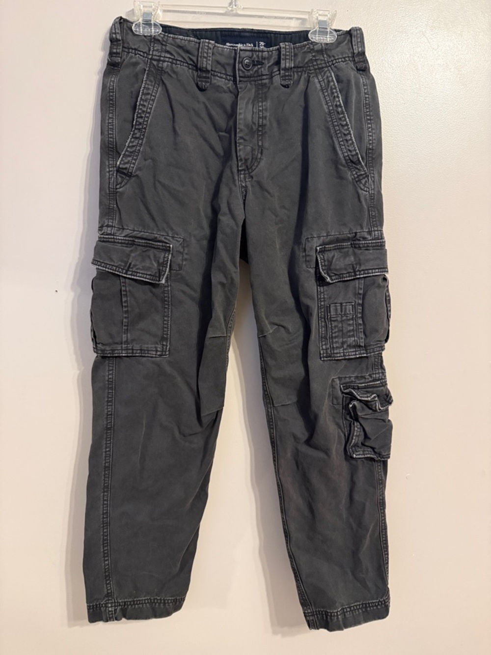 Y2K Abercrombie & Fitch Loose Fit Cargo Pants Men's 29×30 Distressed Paratrooper